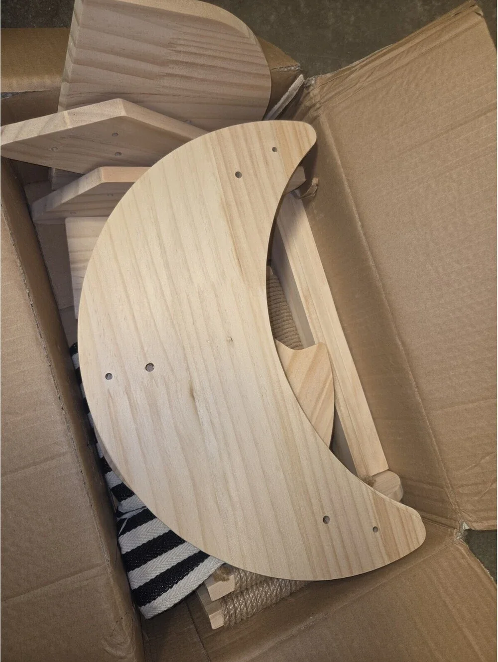 Cat face shape shelf moon shaped cat hammock with step